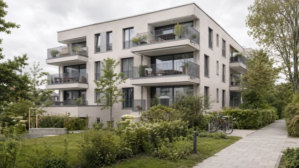 Modernes Mehrfamilienhaus in einem Zürcher Vorort